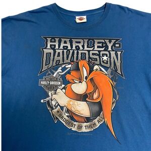 Y2K Blue Harley-Davidson Yosemite Sam T-Shirt